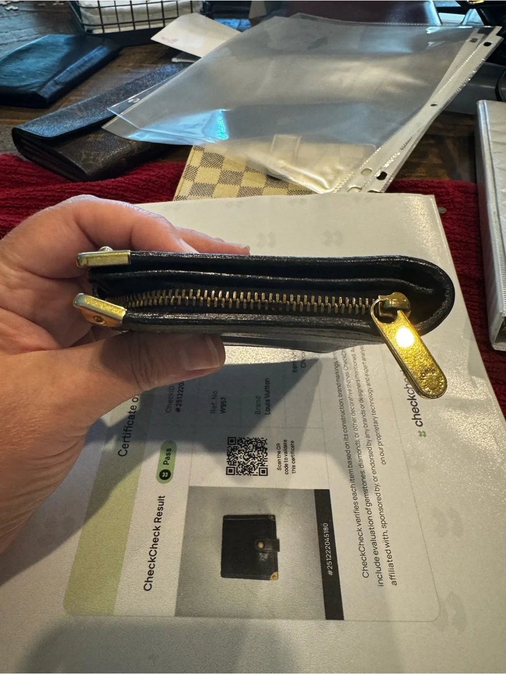 Louis Vuitton Suhali Black Leather Snap Wallet with COA